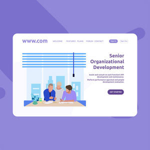 有效的網站模板設計。現代平面設計矢量插圖的網頁設計概念為網站和移動網站的開發。易于編輯和自定義